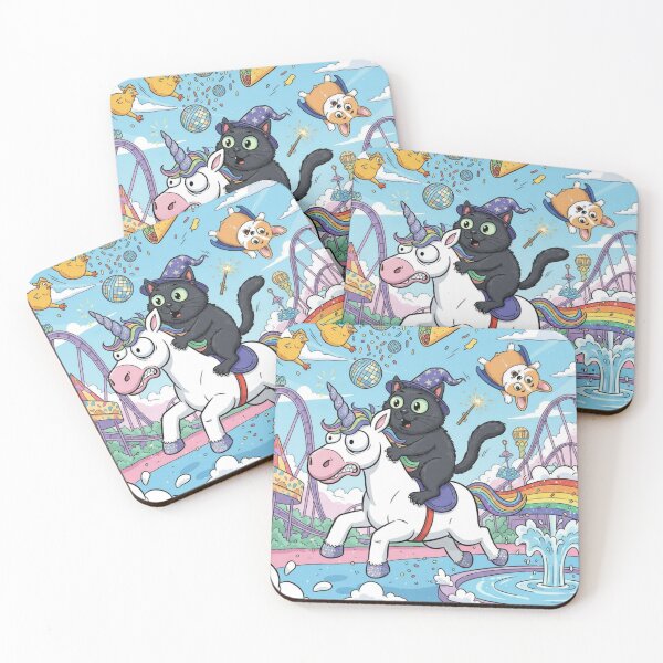 Item preview, FUNNY BLACK CAT ON UNICORN CHAOS designed and sold by Obinne.