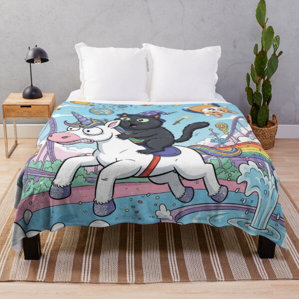 Item preview, FUNNY BLACK CAT ON UNICORN CHAOS designed and sold by Obinne.