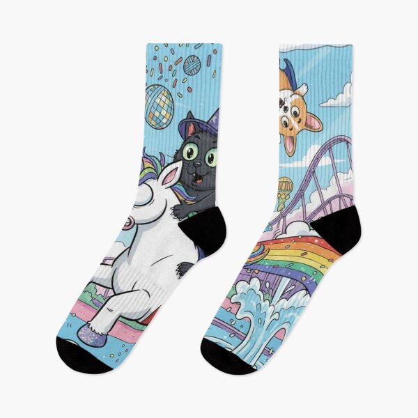 Item preview, FUNNY BLACK CAT ON UNICORN CHAOS designed and sold by Obinne.