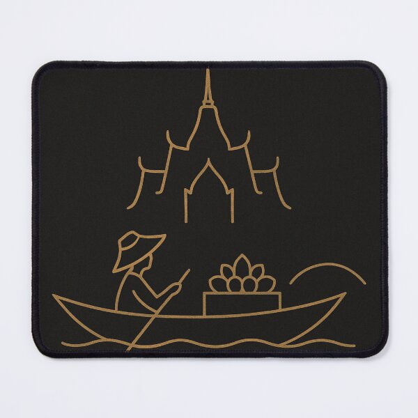 Item preview, Minimalist Thai Culture Line Art | Floating Market & Temple Gold Design | Modern Thai Wall Art PNG Digital Download designed and sold by weerayar.
