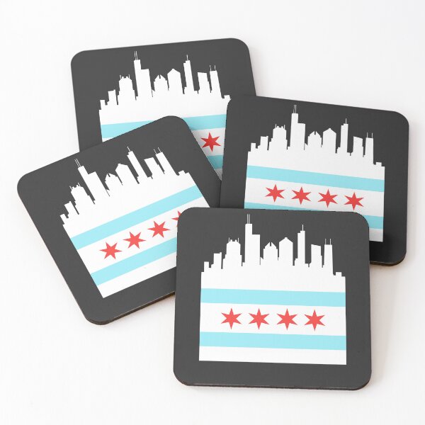 Artikelvorschau, Chicago Flagge und Skyline entworfen und verkauft von Lone Frog.