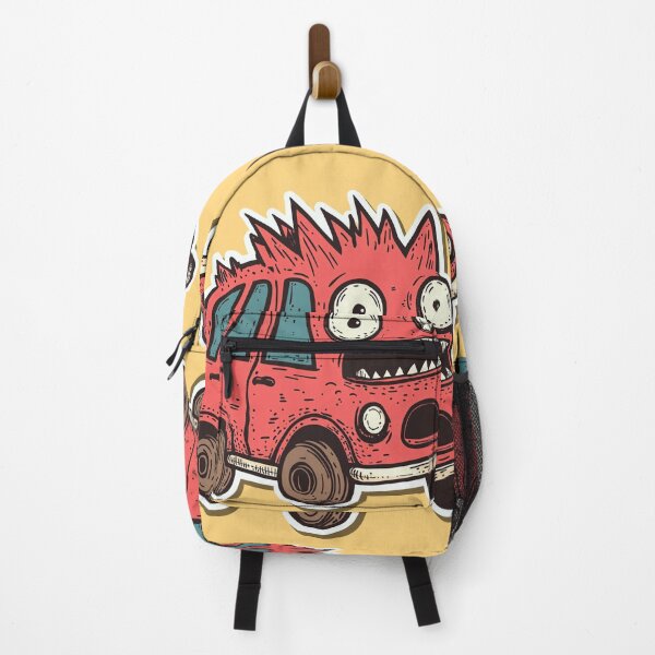 Item preview, Funny Monster Car Sticker – Crazy Red Cartoon Vehicle designed and sold by PaintbrushPlace.