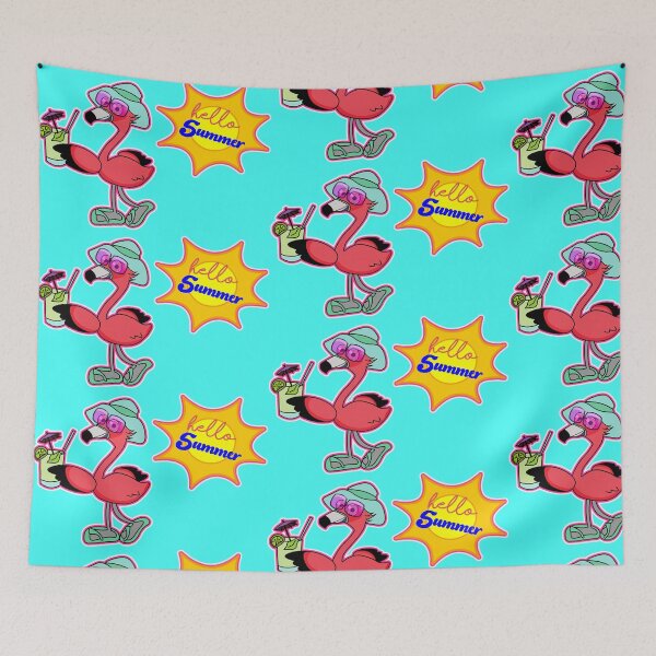 Item preview, Hello Summer Flamingo designed and sold by fantasmahappy.