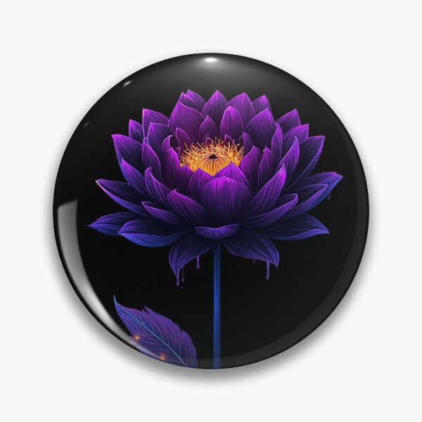 Item preview, Mystical Purple Flower – Glowing Fantasy Bloom with Golden Core  designed and sold by PixelVibe782.