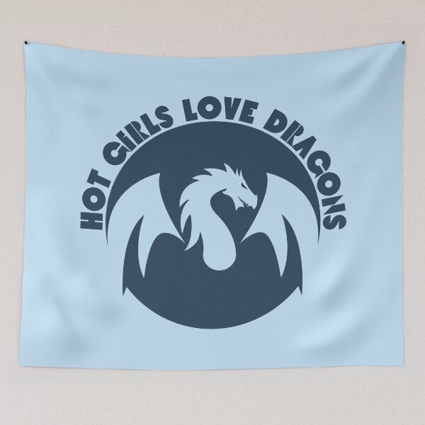Item preview, Hot Girls Love Dragons Navy Blue designed and sold by UNK-Fatigues.