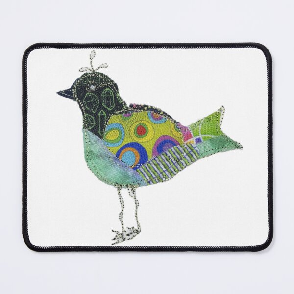 Item preview, Cute colorful fun quilted green bird Peace and Love designed and sold by Kandoart.