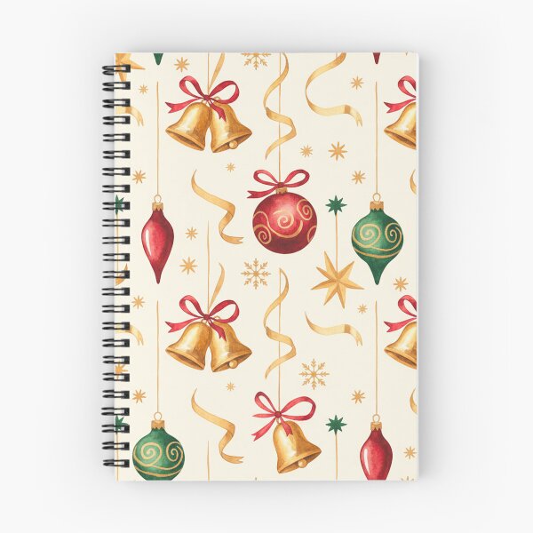 Artikelvorschau, Aquarell-Weihnachtsschmuck-Muster – Elegantes Weihnachtsglocken- und Sternen-Design entworfen und verkauft von skysshobu.