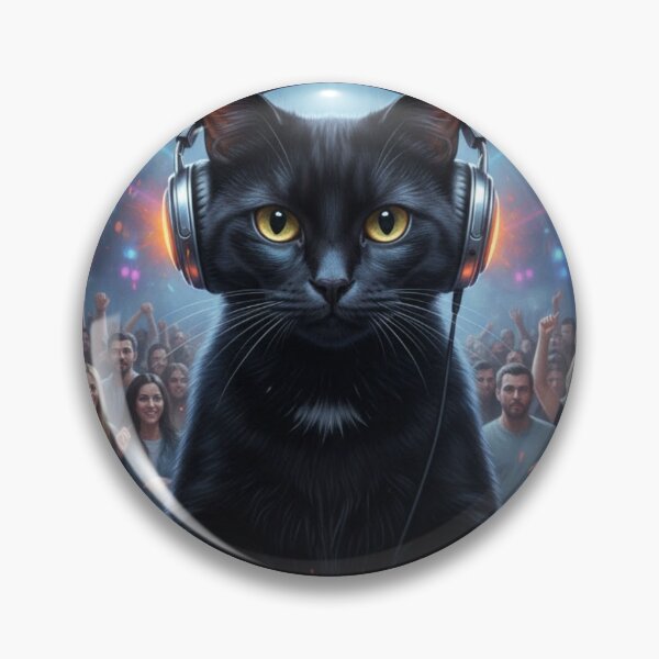 Item preview, FUNNY BLACK CAT DJ  designed and sold by Obinne.