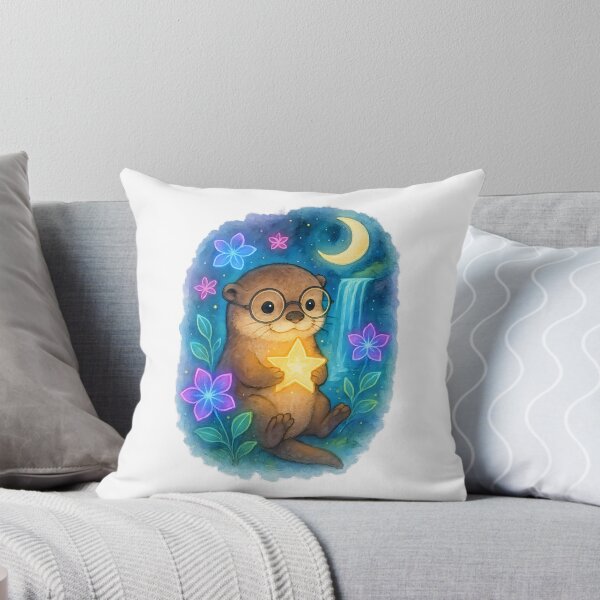 Item preview, Cute Otter Under Moon light Gentle Hope Sticker | Cute Mental Health & Self Care Gift designed and sold by ClinicalHubs.
