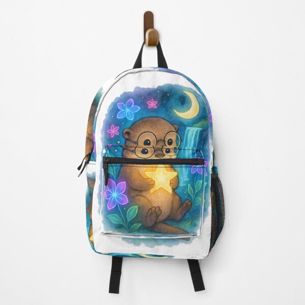 Item preview, Cute Otter Under Moon light Gentle Hope Sticker | Cute Mental Health & Self Care Gift designed and sold by ClinicalHubs.