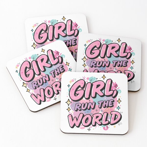 Item preview,  Girl Run The World Feminist Empowerment Quote. Pink Aesthetic Motivational Typography Design designed and sold by Aarvya Fashion Club ( A.F.C ).