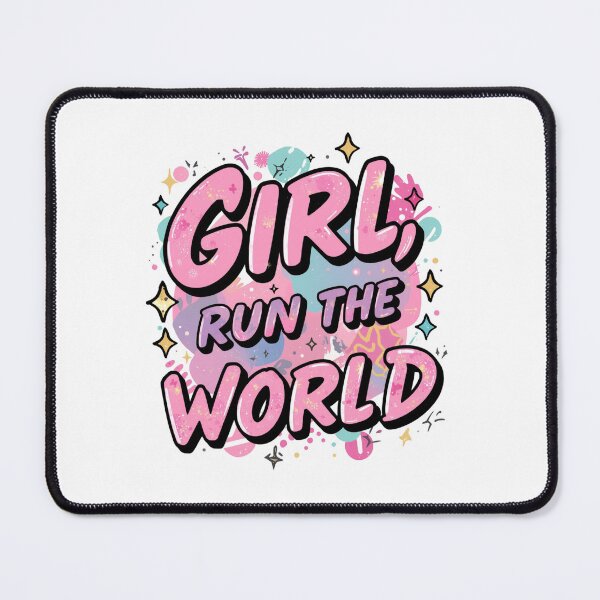 Item preview,  Girl Run The World Feminist Empowerment Quote. Pink Aesthetic Motivational Typography Design designed and sold by Aarvya Fashion Club ( A.F.C ).