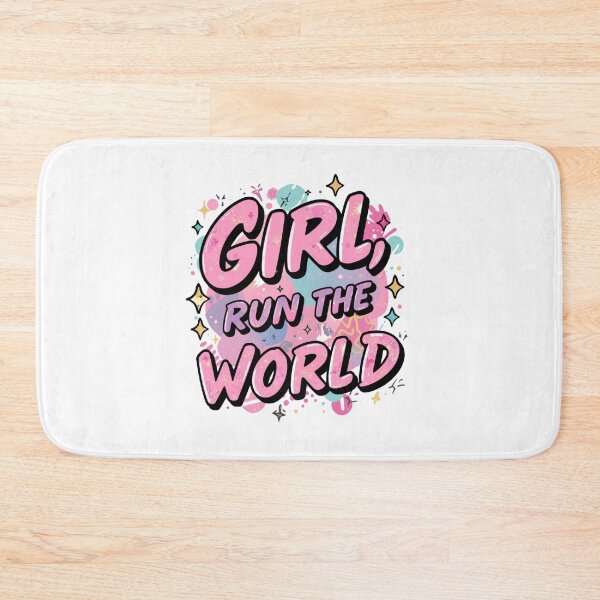 Item preview,  Girl Run The World Feminist Empowerment Quote. Pink Aesthetic Motivational Typography Design designed and sold by Aarvya Fashion Club ( A.F.C ).