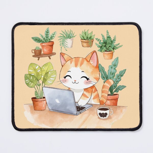 Item preview, Cozy Work Cat – Coffee and Creativity designed and sold by Creative Corner Design.