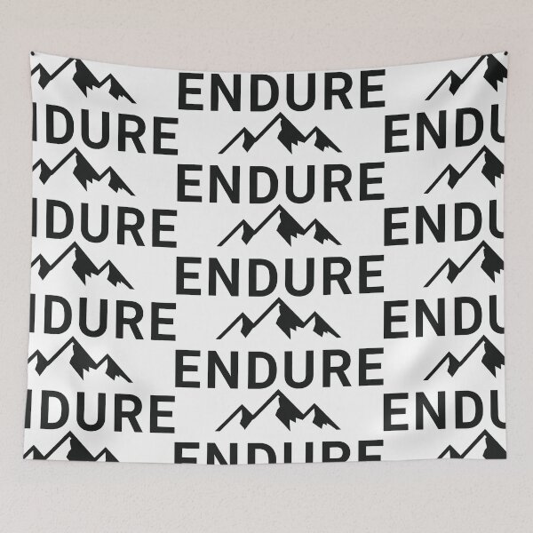 Item preview, Powerful mountain logo with bold ENDURE text for adventure brands designed and sold by DigitalGraphic1.