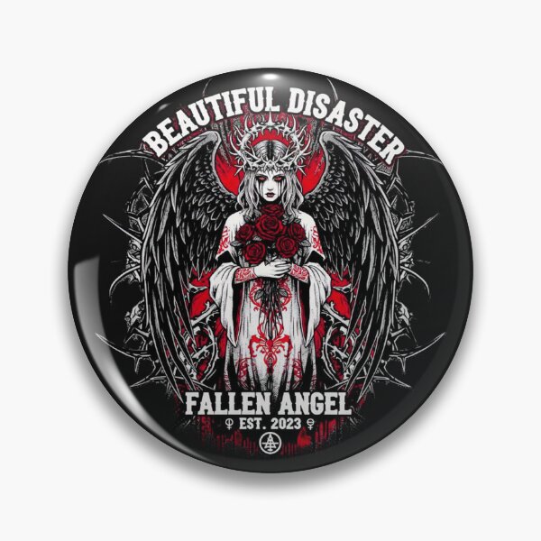 Item preview, "Beautiful Disaster - Fallen Angel Edgy Gothic T-Shirt Design" designed and sold by Vibepop.store.