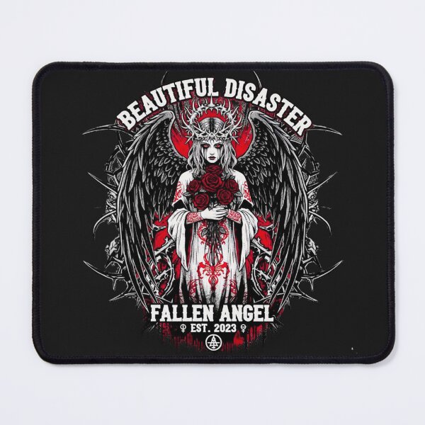 Item preview, "Beautiful Disaster - Fallen Angel Edgy Gothic T-Shirt Design" designed and sold by Vibepop.store.