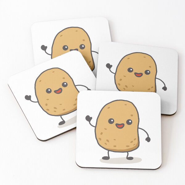 Item preview, Cute happy potato kawaii cartoon waving designed and sold by Potattoo.