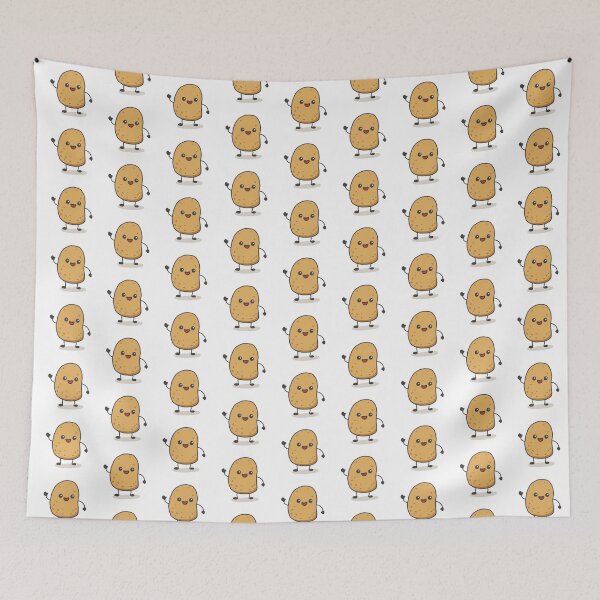 Item preview, Cute happy potato kawaii cartoon waving designed and sold by Potattoo.