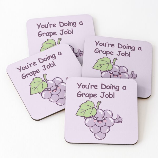 Item preview, You’re Doing a Grape Job! – Cute Pun Fruit Art designed and sold by Imaginationbeyond.