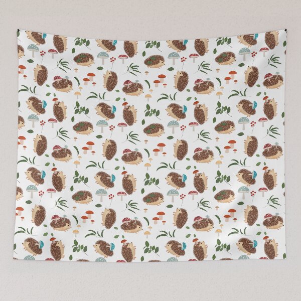 Item preview, Cute Hedgehog Mushrooms Woodland Forest Animal designed and sold by idovedesign.