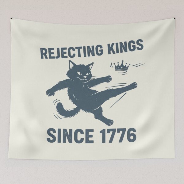Item preview, No Kings In America Since 1776 Cat Kitten Vintage designed and sold by SunfullyYours.