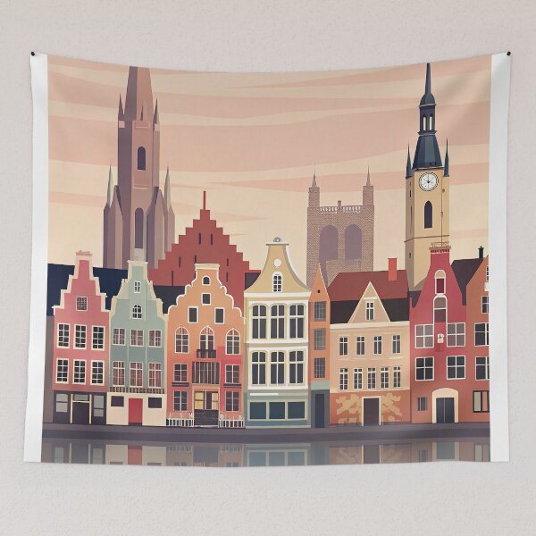 Item preview,  Minimalist skyline of Bruges designed and sold by paulrommer.