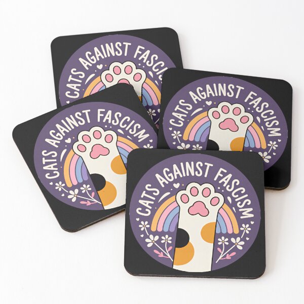 Item preview, Cats Against Fascism Claws Out For Equality And Hope Anti Fascist Trump  designed and sold by SkeletonsDanger.