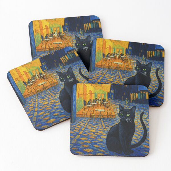 Item preview, Café Terrace at Night... and the Cat designed and sold by AgingeR.