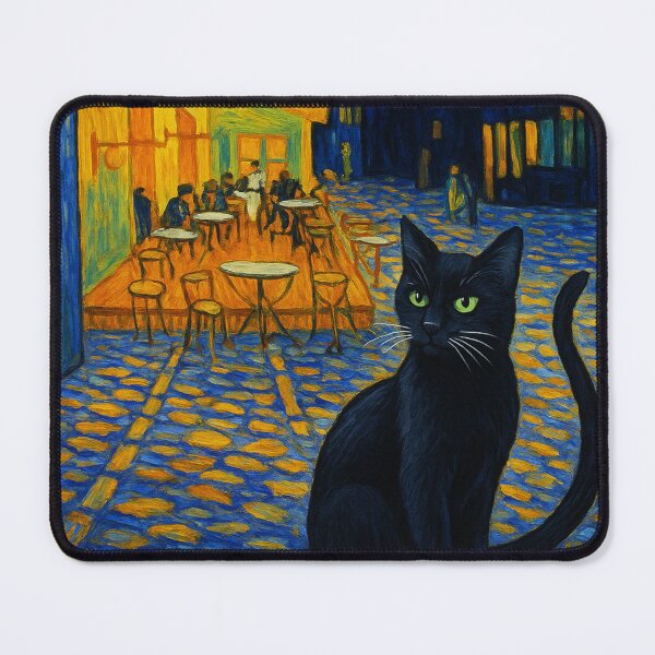 Item preview, Café Terrace at Night... and the Cat designed and sold by AgingeR.