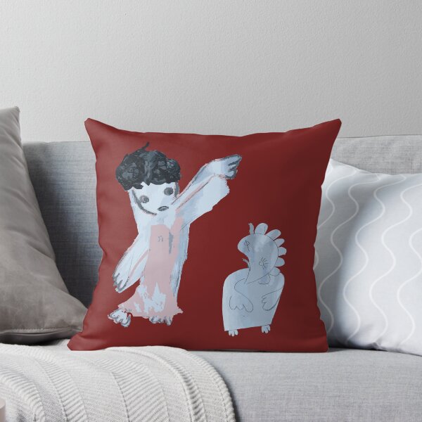 Item preview, Art Print & More: Little Dancer and Bird – Figurative Abstraction in Delicate Colors | Annette Kunow designed and sold by KunowArtShop.