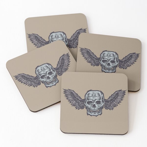 Item preview, Skull with wings on both sides – Gothic Design designed and sold by Half Mess.