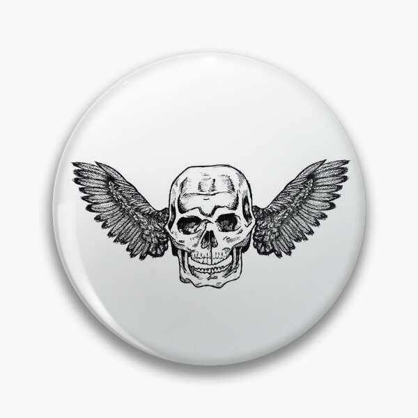 Item preview, Skull with wings on both sides – Gothic Design designed and sold by Half Mess.