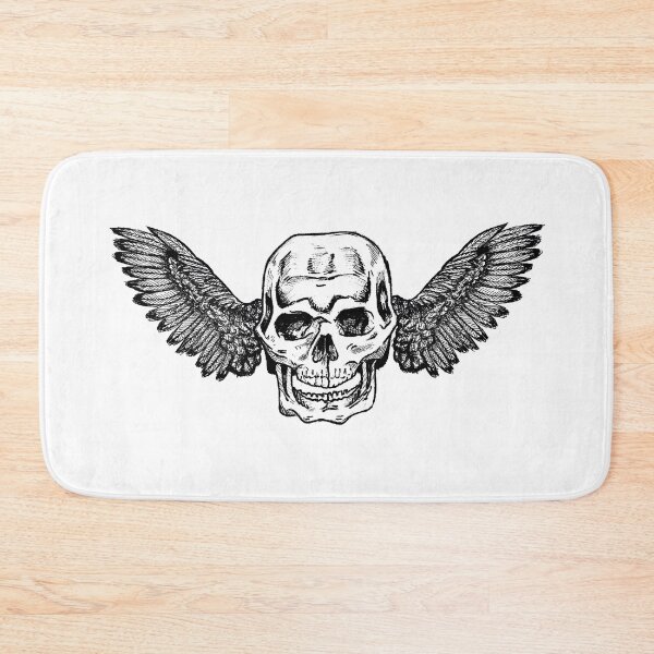Item preview, Skull with wings on both sides – Gothic Design designed and sold by Half Mess.