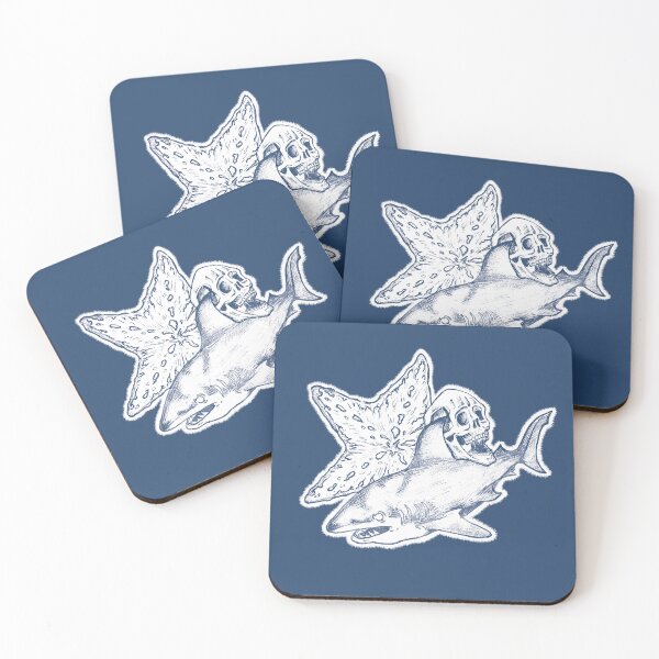 Item preview, Shark, Skull, and Starfish Dark Ocean Art - Abyssal Fusion designed and sold by Half Mess.