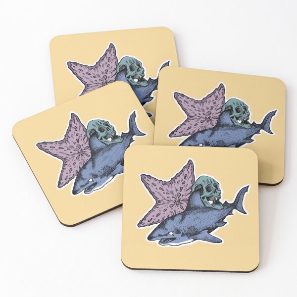 Item preview, Shark, Skull, and Starfish Dark Ocean Art - Abyssal Fusion designed and sold by Half Mess.