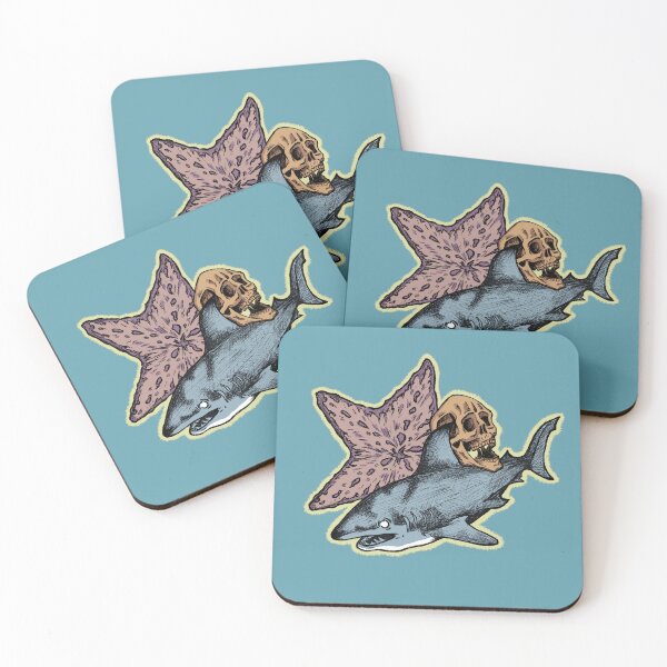 Item preview, Shark, Skull, and Starfish Dark Ocean Art - Abyssal Fusion designed and sold by Half Mess.