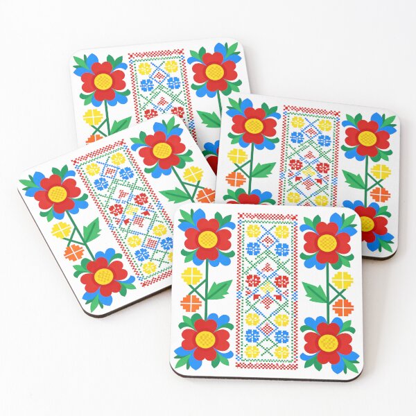 Item preview, Colorful Maramureș Romanian Embroidery – Traditional Folk Floral Cross-Stitch Pattern designed and sold by Maximilianos.