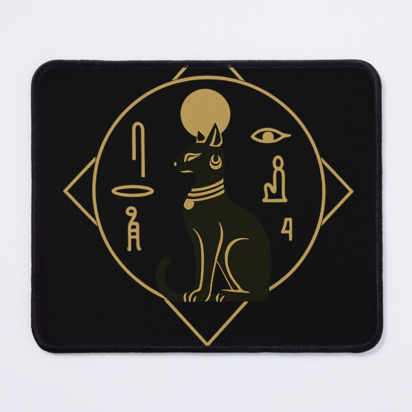Item preview, Bastet Egyptian Cat Goddess – Minimal Gold Line Art with Sun Disk designed and sold by Eye Of Horus.