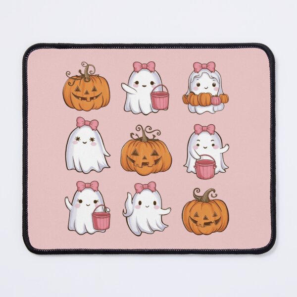 Item preview, Cute Ghost and Pumpkin Illustration Set – Kawaii Halloween Clipart with Pink Bows, Whimsical Fall Sticker Bundle designed and sold by ZyxDes.