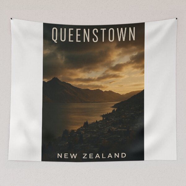 Item preview, Queenstown and Lake Wakatipu at Sunset, New Zealand designed and sold by Places On Earth.