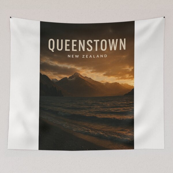 Item preview, Golden Sunset on Lake Wakatipu, Queenstown New Zealand designed and sold by Places On Earth.