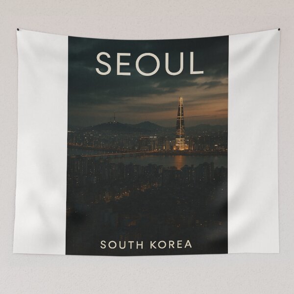 Item preview, Lotte World Tower and Han River at Night, Seoul South Korea designed and sold by Places On Earth.