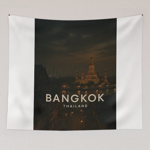 Item preview, Wat Arun Temple at Twilight, Bangkok Thailand designed and sold by Places On Earth.