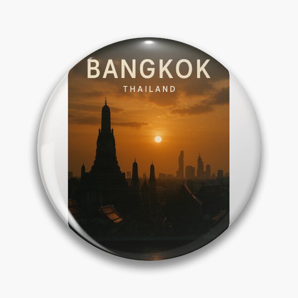 Item preview, Wat Arun and Bangkok Skyline at Sunset, Thailand designed and sold by Places On Earth.
