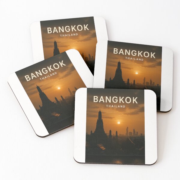Item preview, Wat Arun and Bangkok Skyline at Sunset, Thailand designed and sold by Places On Earth.