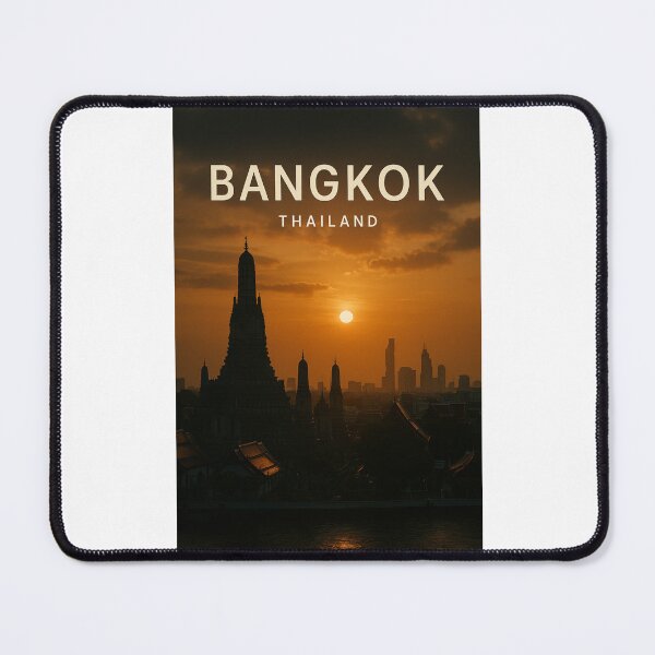Item preview, Wat Arun and Bangkok Skyline at Sunset, Thailand designed and sold by Places On Earth.