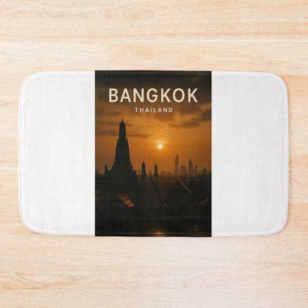 Item preview, Wat Arun and Bangkok Skyline at Sunset, Thailand designed and sold by Places On Earth.
