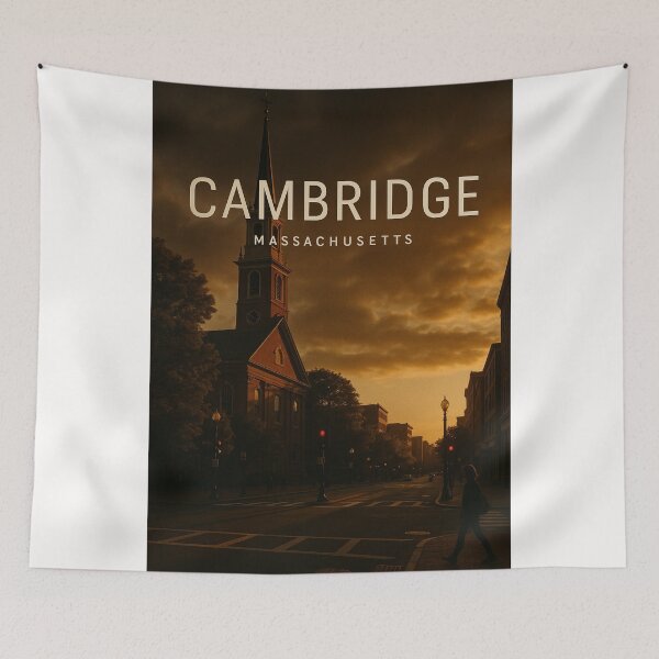 Item preview, Historic Streets of Cambridge, Massachusetts at Sunset designed and sold by Places On Earth.