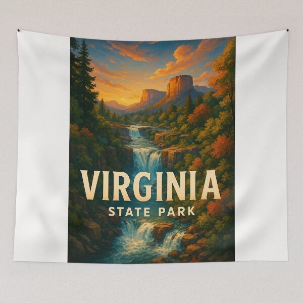 Item preview, Waterfall and Mountain View, Virginia State Park designed and sold by Places On Earth.